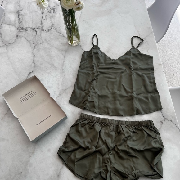 Ettitude Other - Ettitude Sateen Shortie and Cami in Moss